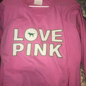 A pink sweatshirt